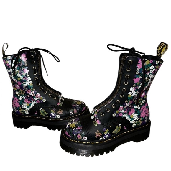 DR. MARTENS SINCLAIR LIMITED EDITION FLORAL ROSES PLATFORM BOOTS SIZE 8 NEW - Picture 7 of 15
